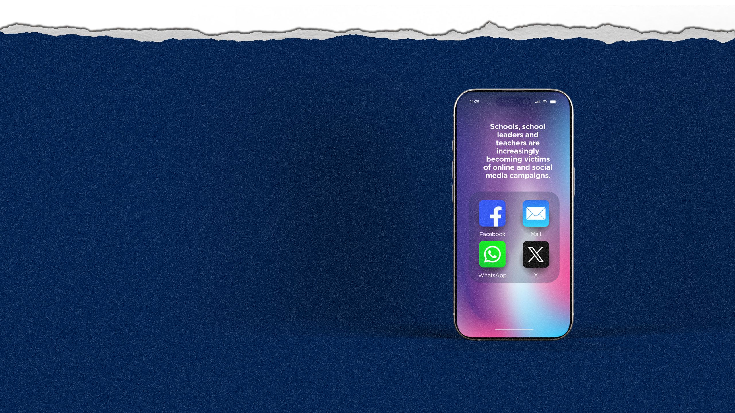 Smart phone displaying social media icons